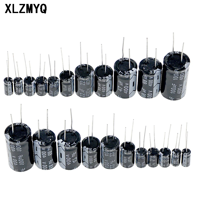 78pcs 1uF -100uF 400V High Voltage Aluminum Electrolytic Capacitor Assortment Kit 2.2uf/3.3uf/4.7uf/10uf/22uf/33uf/47uf/68uf