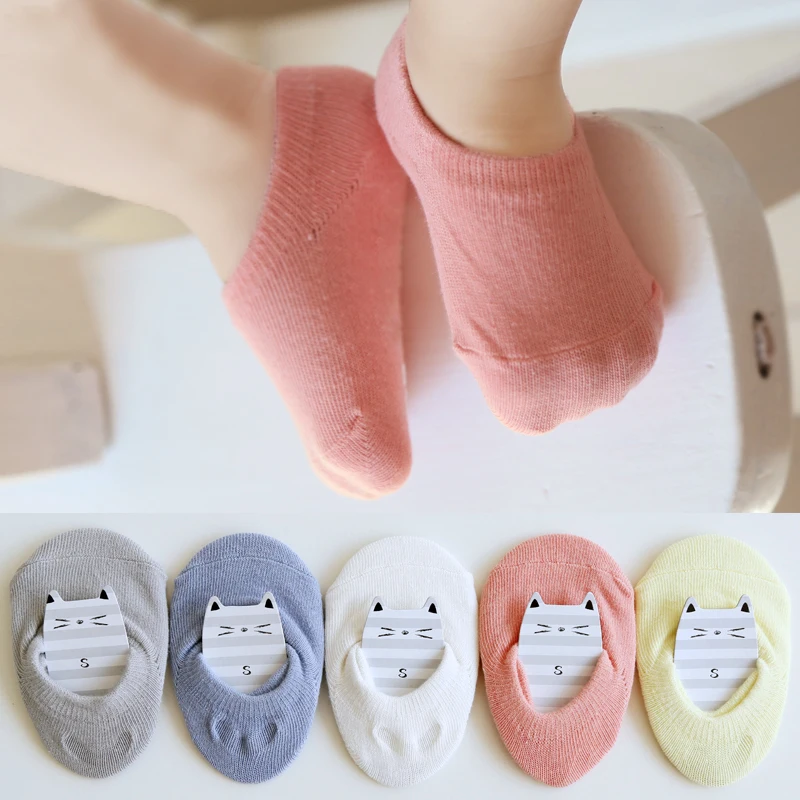 5pairs/lot Candy Color NewBorn Baby Floor Socks Short Elastic Anti Slip Ankle Socks for Infant Girls Boys Solid Color 0-3 years