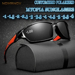 Oculos Masculino Custom Made Myopia Minus Prescription Polarized Lens Full-rim Sports Colorful Mirror Lenses Sunglasses -1 To-6
