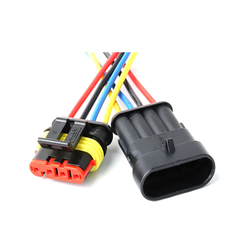 1 sets Kit  4 pins Way Super Seal Sealing Waterproof Electrical Wire Cable Connector Plug for Car Auto