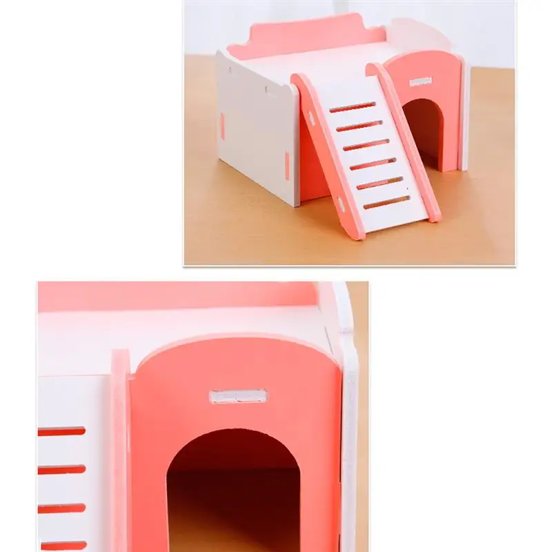 Hamster House Washable Funny DIY Small Animal Hamster House with Ladder Slide for Guinea Pig Hamster Accessories Hamster Cage