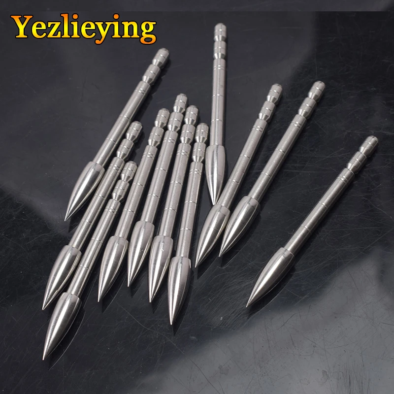 

Stainless Steel Arrow Head, Target Point ID 4.2mm OD 5.6mm Carbon Shaft, Archery Hunting Bow, 80 100 120 150 Grain, 12Pcs