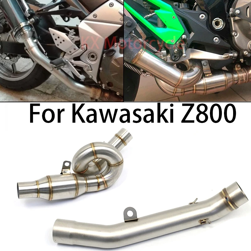 For Kawasaki Z800 Motorcycle Exhaust Front Pipe Muffler Middle Link Connect Pipe Motorbike Escape Moto Accessories