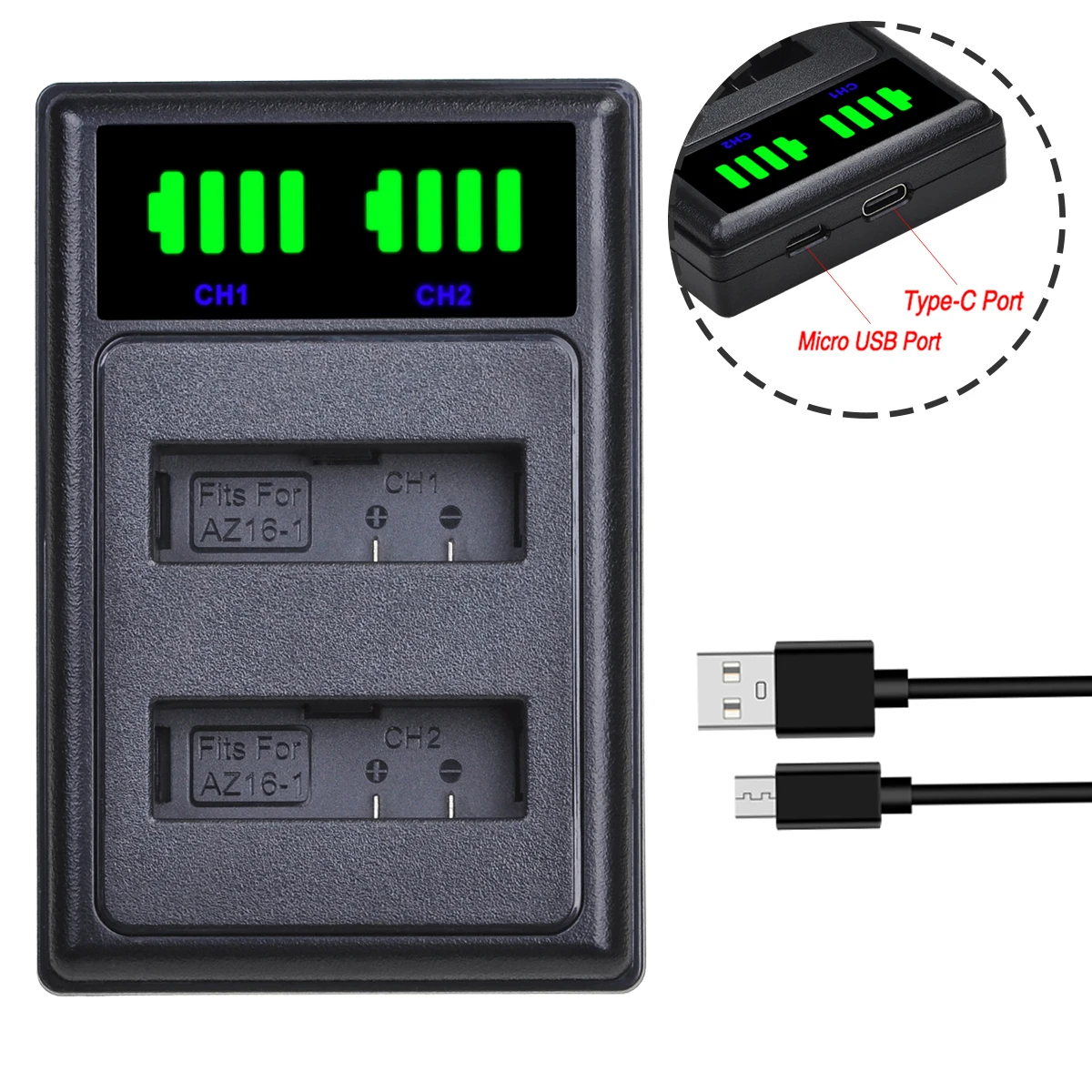 for Original Xiaomi Yi II yi 4k 4k AZ16-1 AZ16-2 1400mAh + LED Dual Charger for Xiaoyi Yi Lite YI 360 VR Action Camera Batteries