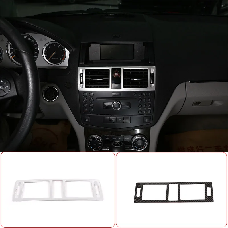 

ABS Chrome/Carbon fiber For Mercedes benz C Class W204 2007-2010 Car Center Console Air Conditioning Vent Frame Trim Accessories