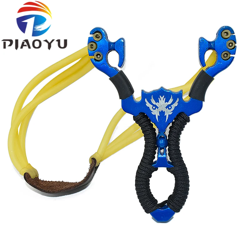 

Best Selling High Quality Outdoor Hunting Shooting Alloy Slingshot 2 Color Red Blue Nostalgic Toys Shooting Game Slingshot