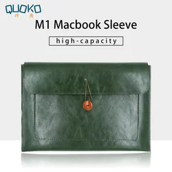 Double Layer High Capacity Laptop Bag Cover,PU Leather Laptop Sleeve Case For 2020 M1 MacBook Pro Air 12/13.3/14/15.4/16