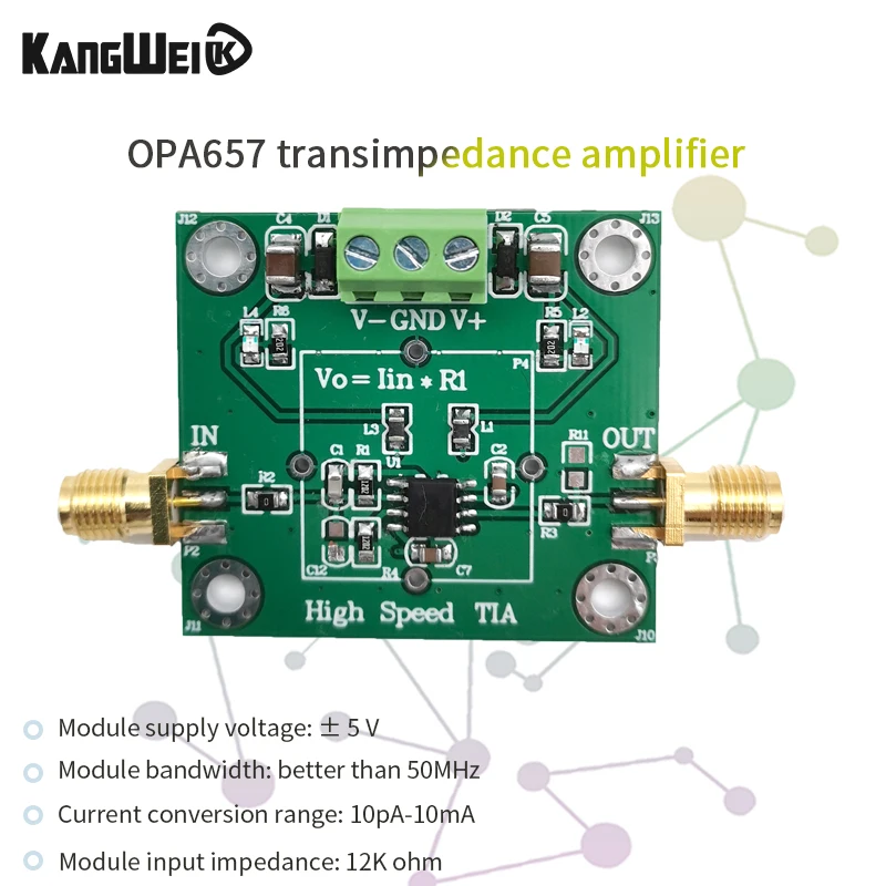 OPA657 transimpedance IV -FET high-speed APD\\PIN high-speed photoelectric detection conversion/TIA amplifier module