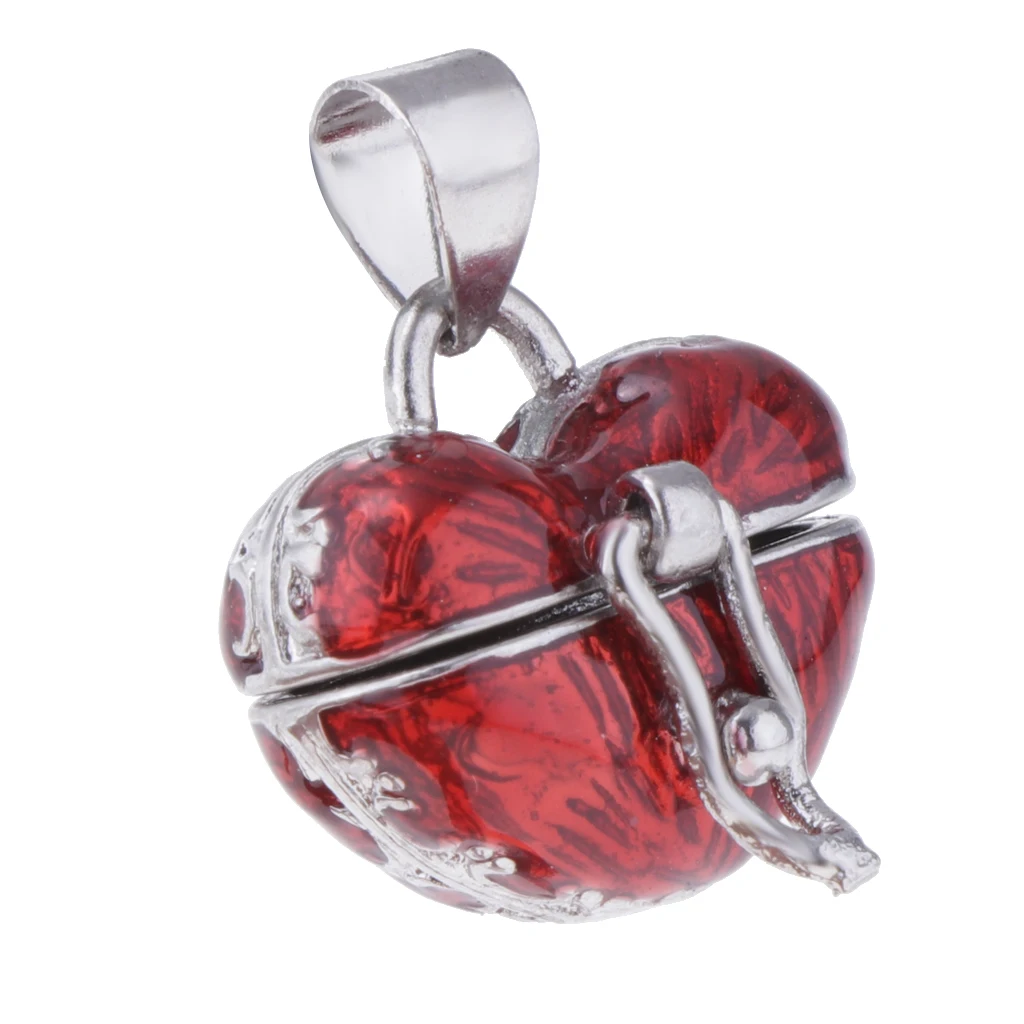 Locket Love Heart Enamel Cremation Keepsake Urn Pendant Ash Holder Pet Human Cremation Jewelry