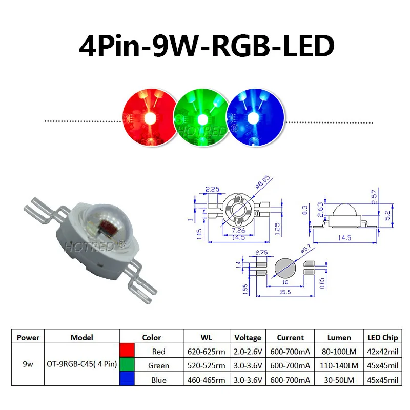 RGB RGBW RGBWW RGBWY RGBWYV LED COB Chip 3W 4W 5W 6W 8W 9W 10W 12W 15W 18W Bunte Für 3 6 9 12 15 18W Watt Bühnenlichtperlen