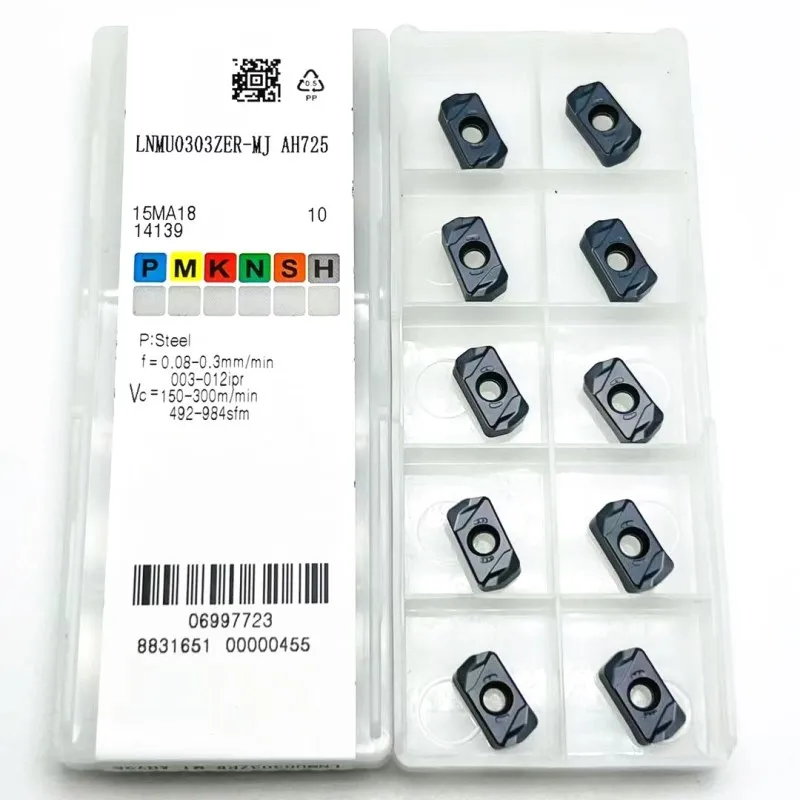 Inserto per tornitura mmj AH130 insert MJ AH725 inserto per taglio rapido a doppia faccia in metallo duro LNMU 0303