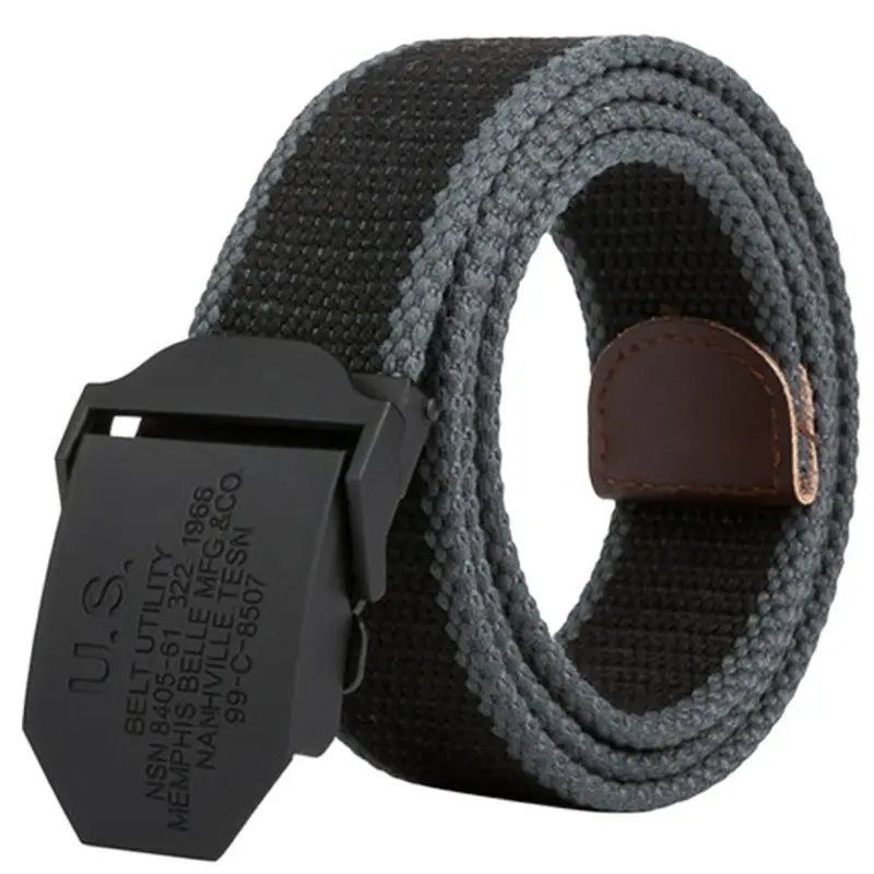 2023 Men Weave Canvas Unisex belt mens waist belt Casual Cargo Belt Military fans Automatic Buckle-Belt Male Field Tactical Belt