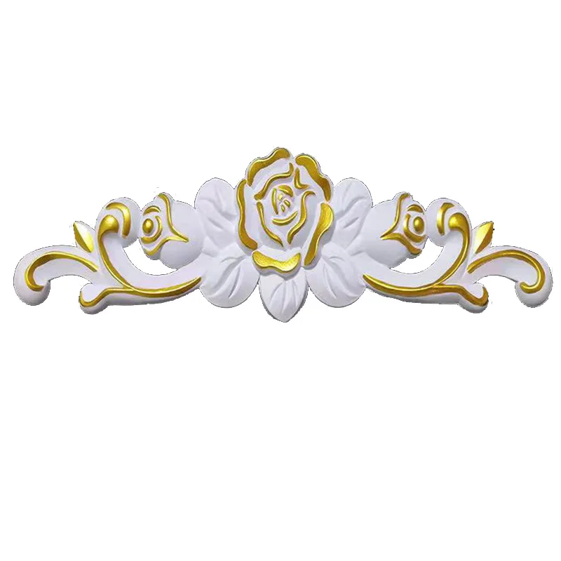 PVC Europäischen möbel dekorative applique hintergrund wand hohl relief dekorative blumen nicht-holz carving