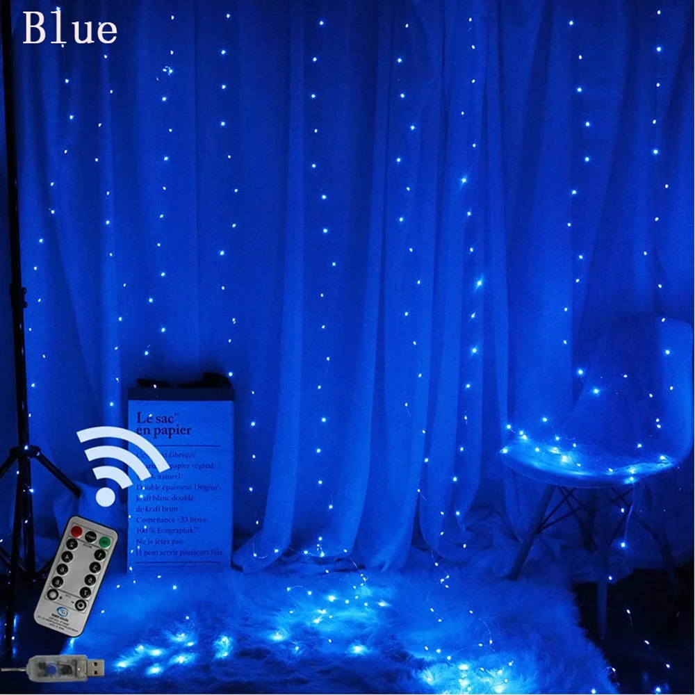 3x1/3x2/3x3m Led Icicle Curtain Fairy String Lights Christmas Lights For Wedding Home Garden Party Garland Decoration