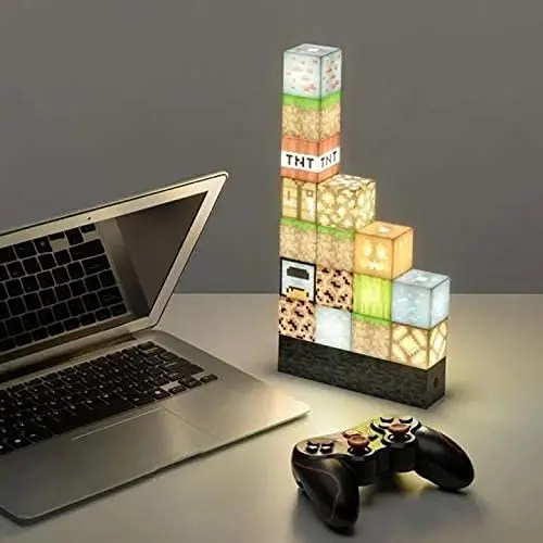 ace-littles drop shipping Pixel Square Mosaic Table Lamp, Creative Building Shape Can Be Freely Spliced Night Light