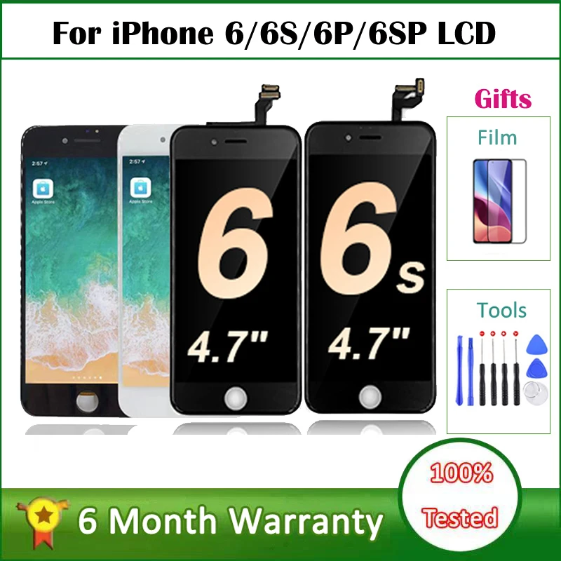AAA+++ LCD For iPhone 6 6S Screens No Dead Pixel Replacement For iPhone Pantalla For 6Plus 6SPlus LCD Display Digitizey Assembly