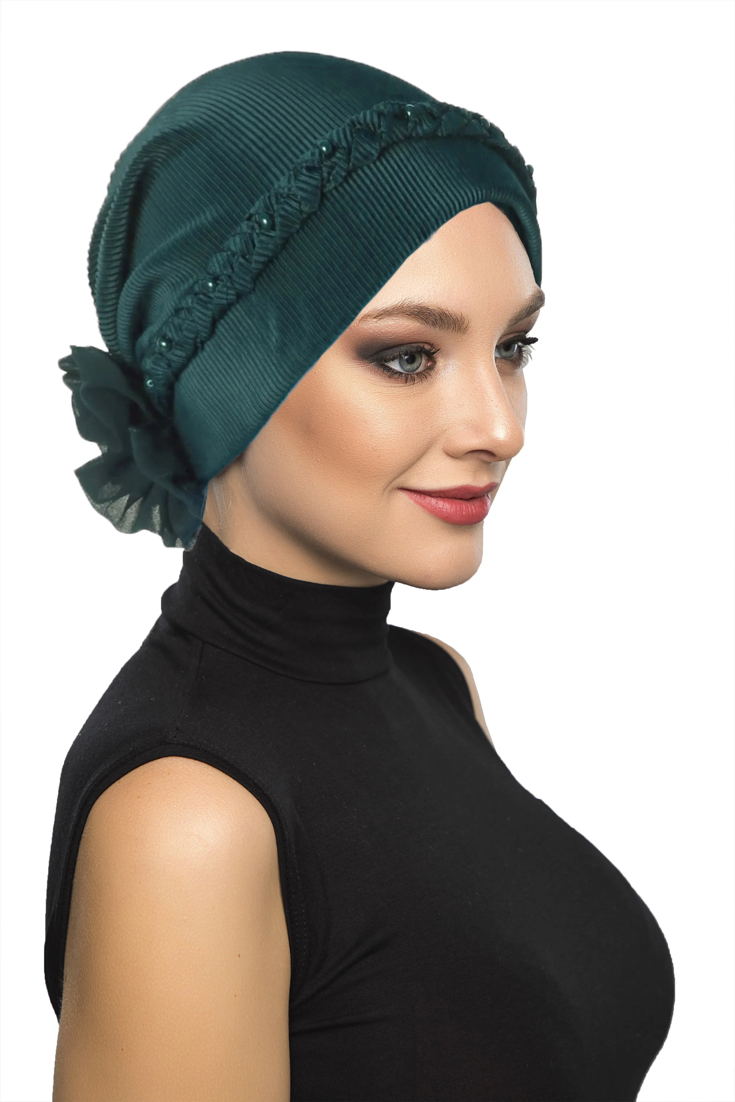 2024 New Fashion Pleat Twisted Ready Turban Hijab Bonnet Scarf Cancer Cap Special Women Product Beret Bandana Muslim Bead