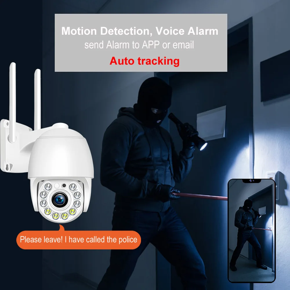 1080P PTZ Wifi IP Camera Outdoor 4X Digital Zoom AI Human Detect Wireless Camera P2P ONVIF Audio 2MP Security CCTV Camera