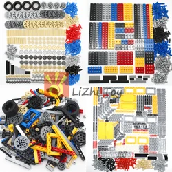 High-Tech Plastic Building Blocks Bricks Car Tires Gear Liftarm Beam Cross Axle DIY Assembling MOC Bulk Technology Set Toys