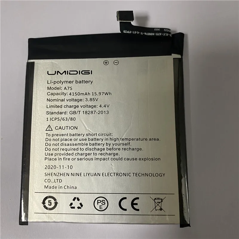 

YCOOLY In stock for UMIDIGI A7S battery 4150mAh Long standby time High capacity for UMIDIGI battery