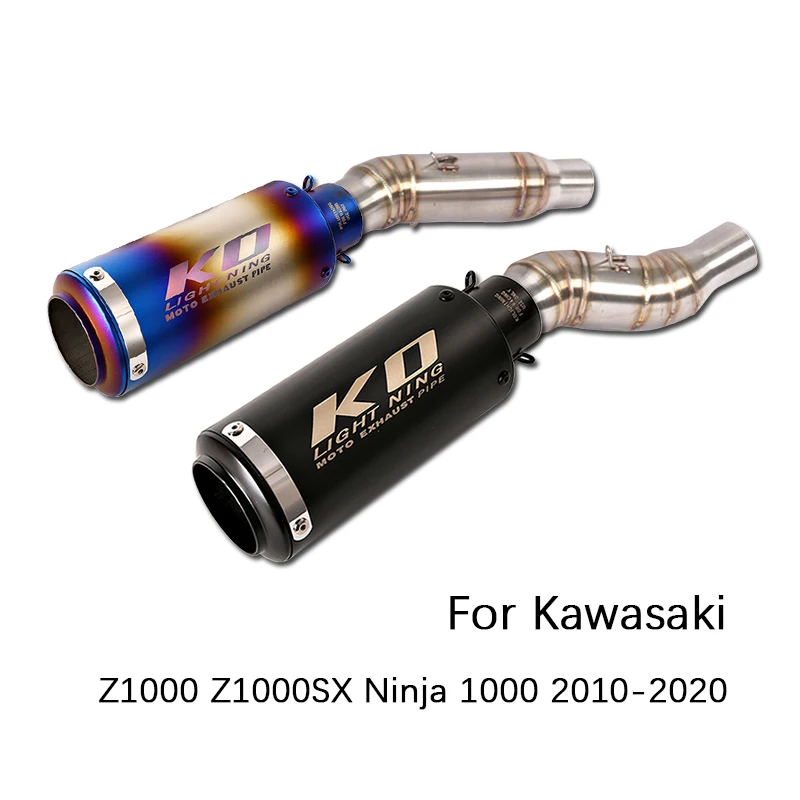 

For Kawasaki Z1000 Z1000SX Ninja 1000 2010-2020 Motorcycle Exhaust Pipe Mid Pipe Slip On 51mm Muffler Removable DB Killer Escape