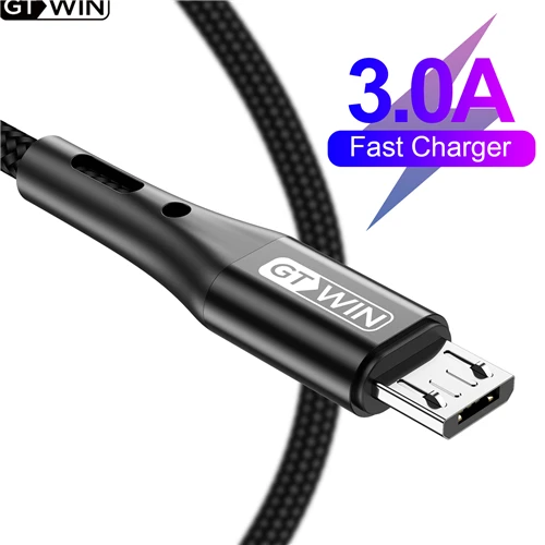 GTWIN   Micro USB Cable for Huawei Microusb Cable 3A Fast Charging For Xiaomi Samsung Android Mobile Phone Charge Data Wire