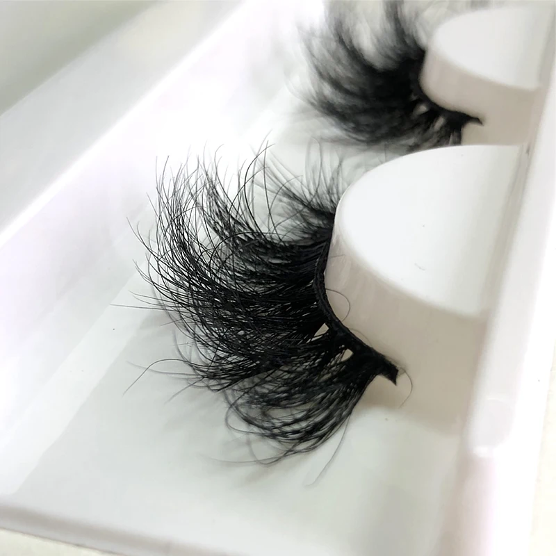 Wholeasle Fluffy 18-22mm False Eyelash Only With Tray Volume 3D Real Mink Lashes Makeup Handmade False Eyelashes Extension