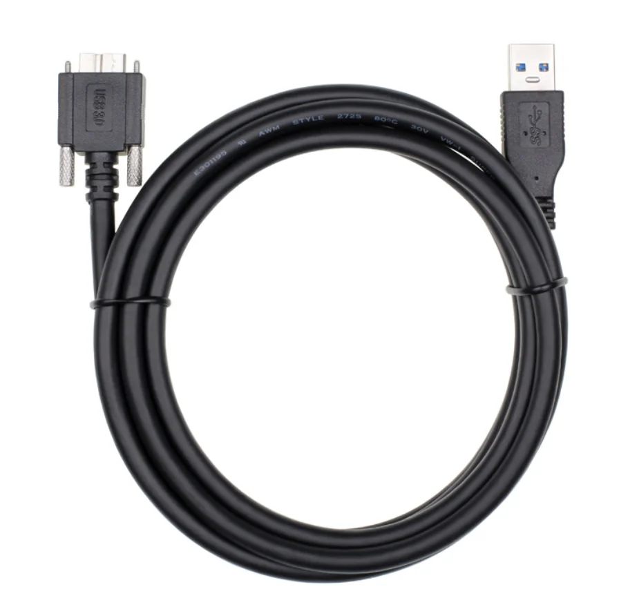 2m/3 3.0 m USB A/M para Micro B/M com Duplo Parafuso De Fixação Do Cabo SuperSpeed Suportado, USB3 Visão Da Câmera Compatível