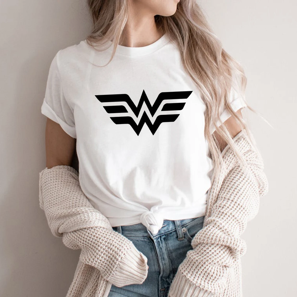 

Wonder Female T-shirt Women Warrior T Shirts Superhero Tee Women Power Shirts Mothers Day Gift Harajuku Casual Tees Tops