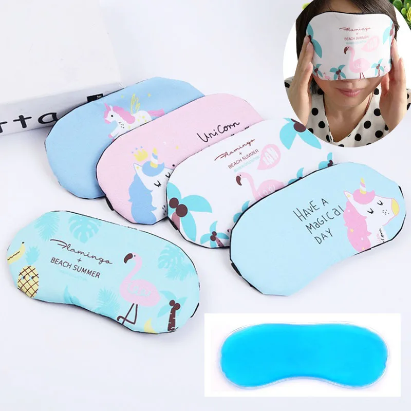 1PC  Travel Accessories Cute Flamingo Sleeping Face Eye Mask Blindfold Eyeshade Traveling Sleep Eye Aid Drop Shipping