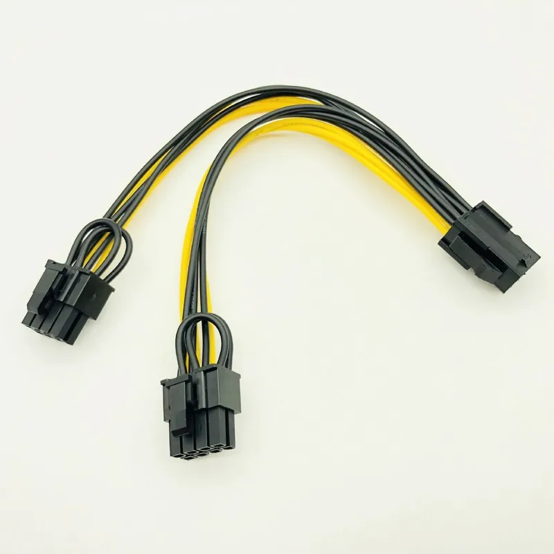 5PCS PCI-E 6-pin to Dual 6+2-pin (6-pin/8-pin) Power Splitter Cable Graphics Card PCIE PCI Express 6Pin to Dual 8Pin Power Cable