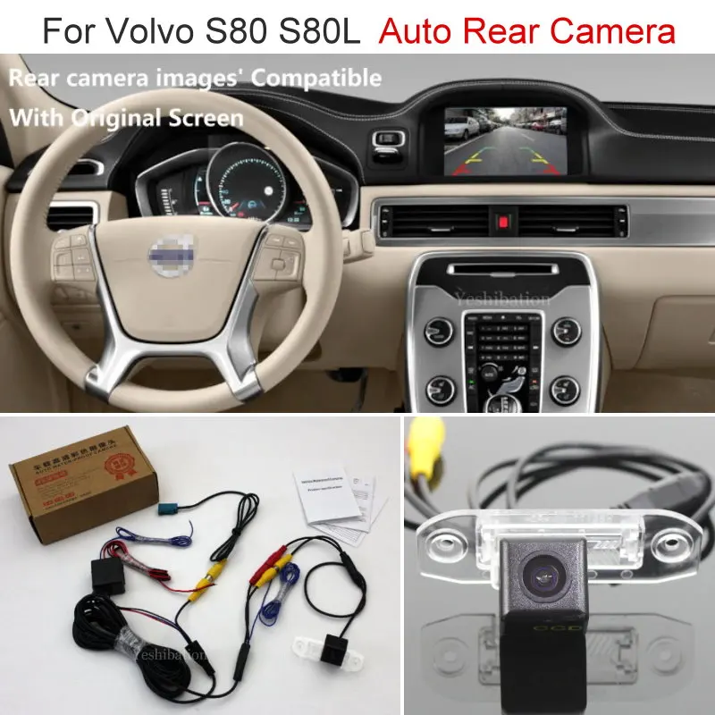 

Yeshibation Car Rear View Back Up Camera For Volvo S80 S80L 2012 2013 2014 - RCA & Original Screen Compatible