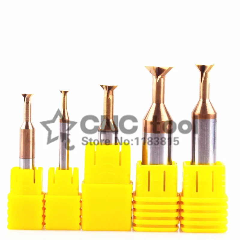 HRC60 TiCN Coated Solid Carbide Dovetail Milling Cutter End Mill 3 4 5 6 8 10 12 14 16 20mm*45/60/75Degree Alloy Straight Shank