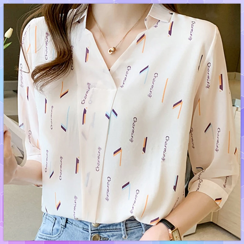 Print Oversized T-shirt Chiffon Ladies Shirt Women's Short Sleeve Top Lace Thin T-shirts Summer 2021 Strip Tops Female Clothing