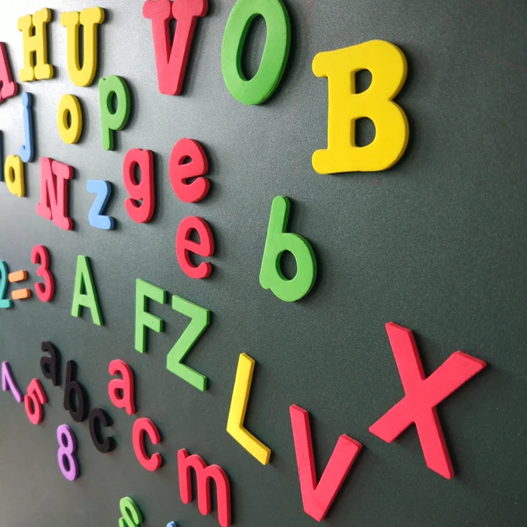 Lettere magnetiche digit EVA Alphabet Soft Magnet Sticker frigorifero Sticker Classroom Whiteboard Gadget strumenti per la prima educazione