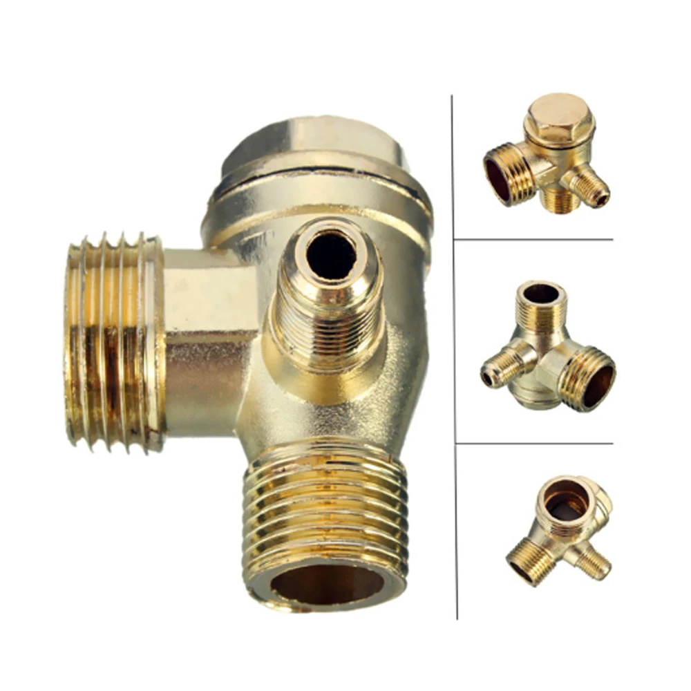 WENXING 3 Cổng Kiểm Tra Van Kẽm Hợp Kim Nam Chủ Đề Kiểm Tra Van Cổng Kết Nối Công Cụ Cho Không Khí 90 Độ