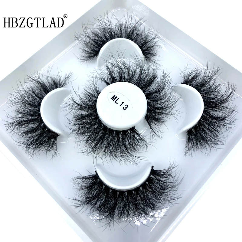 Reusable mink eyelashes 25mm lashes fluffy messy 3D mink lashes wholesale 3 pairs natural Long Thick false eyelashes extension