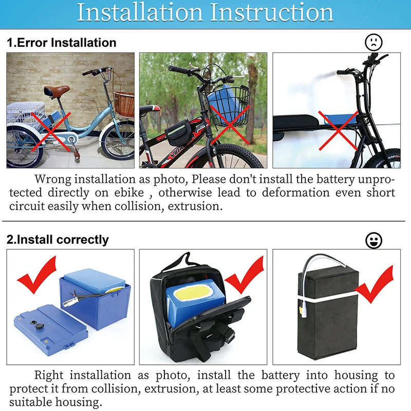 PVC-Gehäuse, wasserdichter E-Bike-Akku, wasserdichtes Lithium-Ionen-E-Bike-Batteriepaket 48V-72V 40Ah, integrierter BMS mit Überlade- und Kurzschlussschutz, Ersatz-Power-Akku für Hochleistungs-Elektrofahrräder und -Roller mit 2000W-3000W Motor – Detail 12