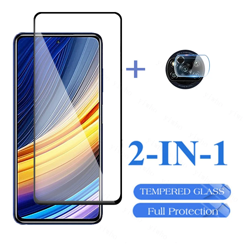 2in1 Glass For Xiaomi Poco X3 Pro Glass For Poco X3 Pro Full Screen Protector Pocophone X3 Pro F3 m3 x3Pro f M x 3 NFC Lens Glas