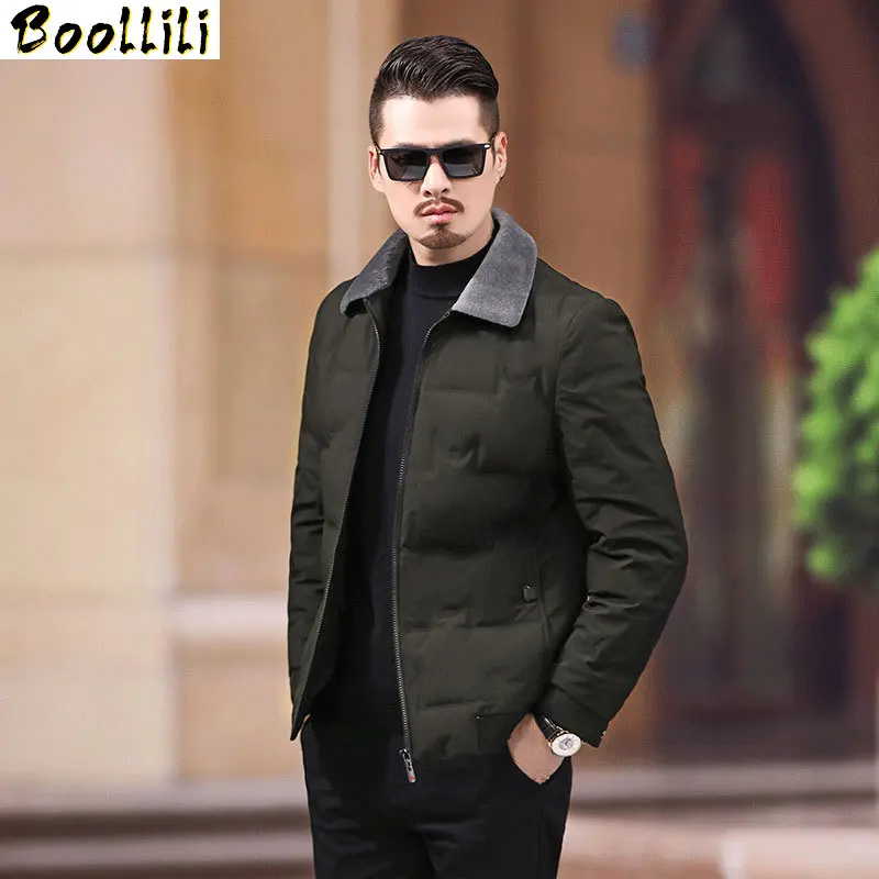 Duck Down Boollili Coat Winter Coat Men Lamb Fur Collar Puffer Jacket Men Korean Warm Parka Doudoune Homme