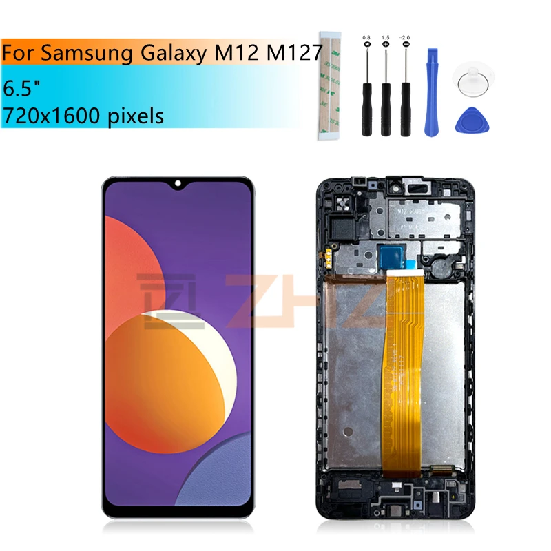 

For Samsung Galaxy M12 LCD Display M127 Touch Screen Digitizer Assembly For Samsung M127 Screen replacement Repair parts 6.5"