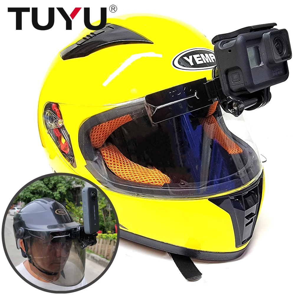 TUYU Motorcycle helmet sun visor windshield holder half helmet/full helmet universal forGoPro insta360 Xiaoyi helmet chin holder