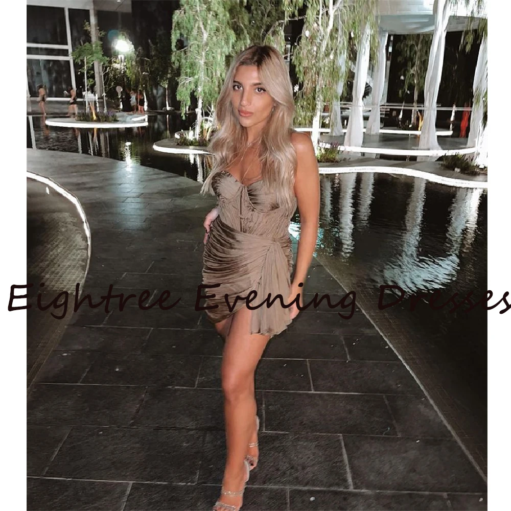 Eightree Sexy Fashion Short Prom Dress Sweetheart Sleeveless Mini Dubia Elegant Formal Gowns Evening Night Prom Dresses