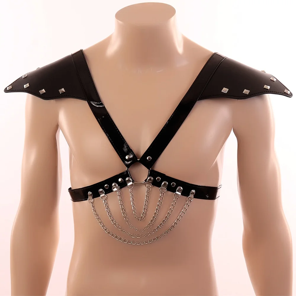 

PU Leather Hollow Bra Women Harness Belt Lingerie Sexy Panties Metal Chain Garter Punk Club Carnivals Rave Bondage Top Bustier