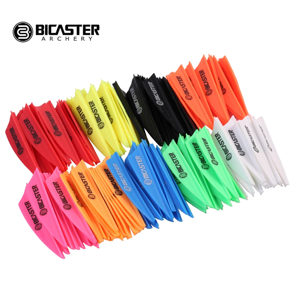 Bicaster 50pcs Archery Arrow Plastic Fletch 1.75\