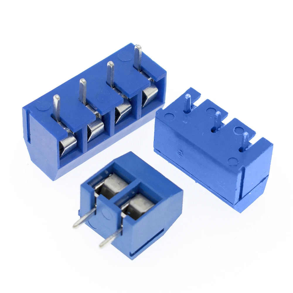 10pcs KF301 2P/3P/4P Blue KF301-5.0 KF301 Screw 5.0mm Straight Pin PCB Screw Terminal Block Connector Splicing type