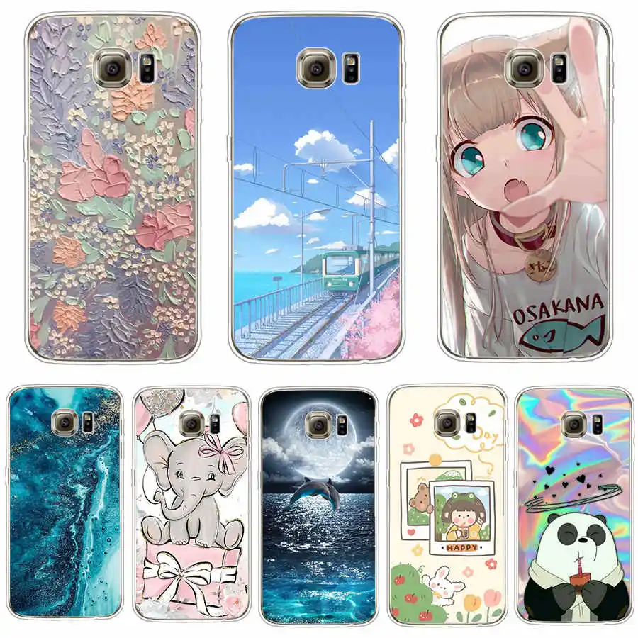 Silicon phone Case For Samsung Galaxy S6 edge Cases back Cover For Samsung S6 edge plus Phone shell new design full protective