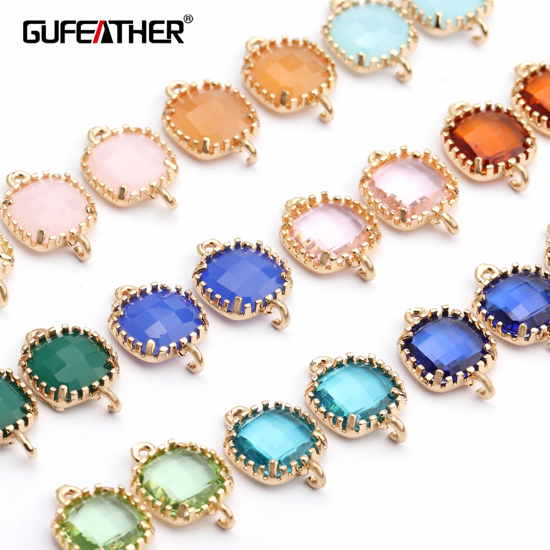 GUFEATHER M462,jewelry accessories,copper metal,hand made,glass,charms,jewelry making findings,diy pendants,10pcs/lot