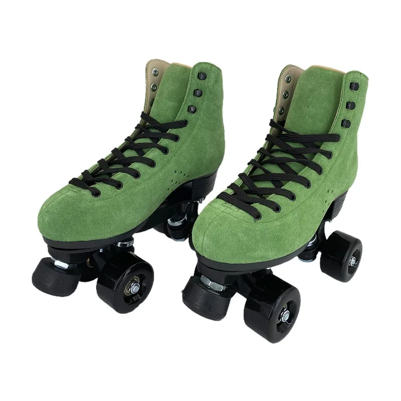 Big Size 37-48 Roller Skate Quad Skates Double Row Wheels Shoes Unisex Rubber Skating Shoes 2 Line 4 Wheels Professional Patines