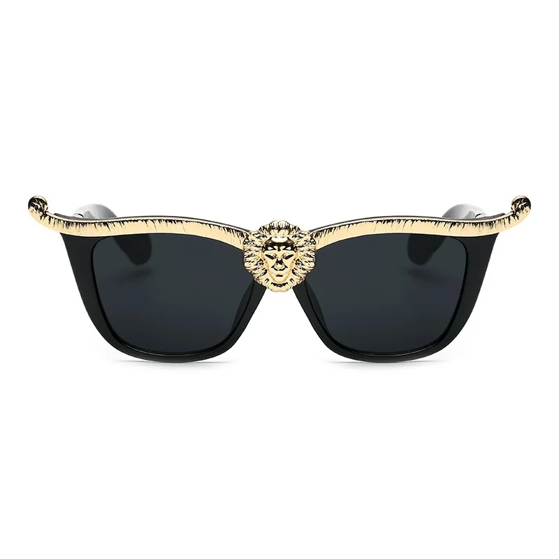 Classic Gold Lioness Cat Eye Women Sunglasses Fashion Glamour Ladies Sun Glasses Designer Cateye Shades